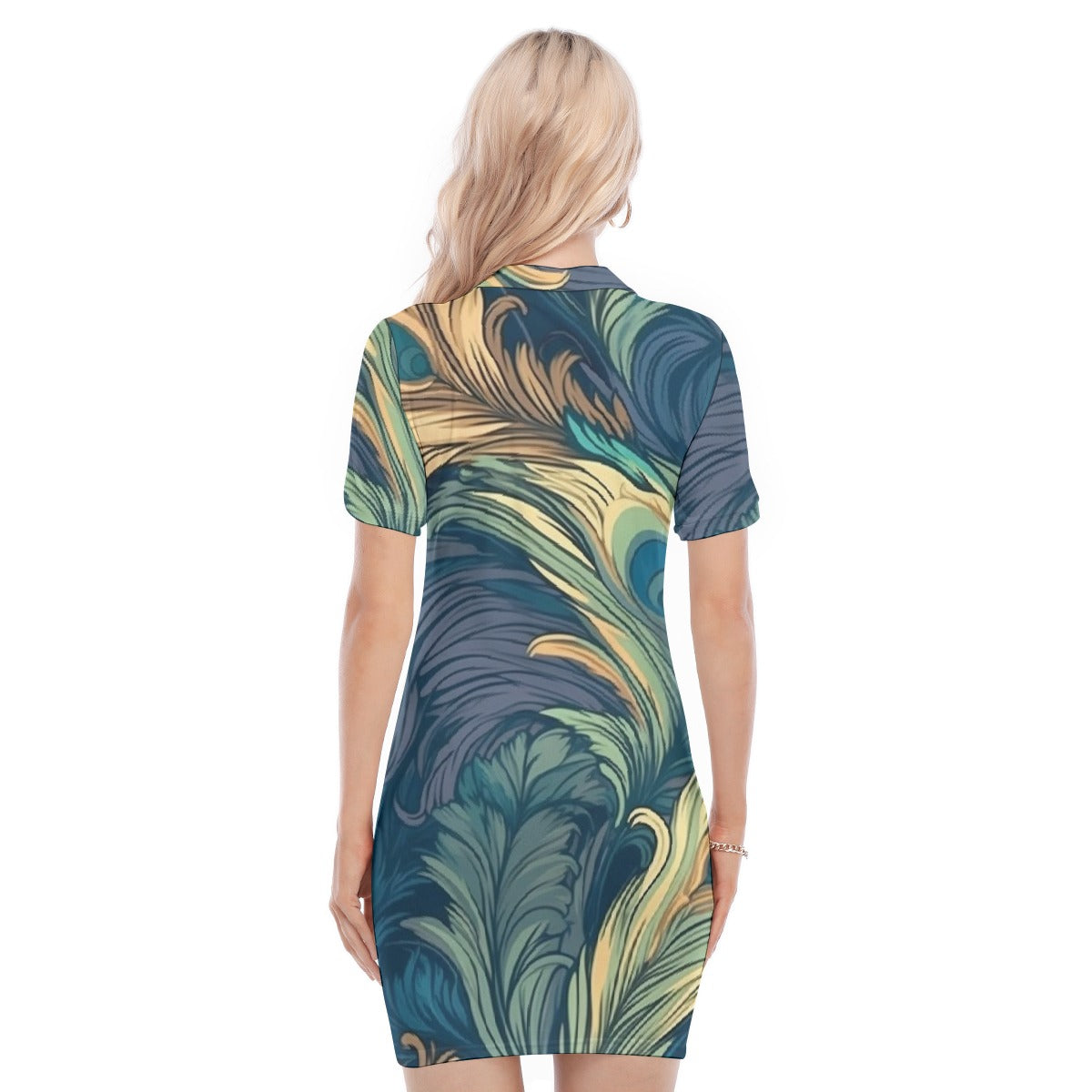 All-Over Print Women's Polo Collar Dress