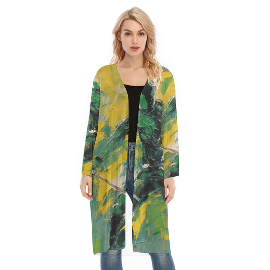 All- Over Print Women's Long Sleeve Mesh Cardigan