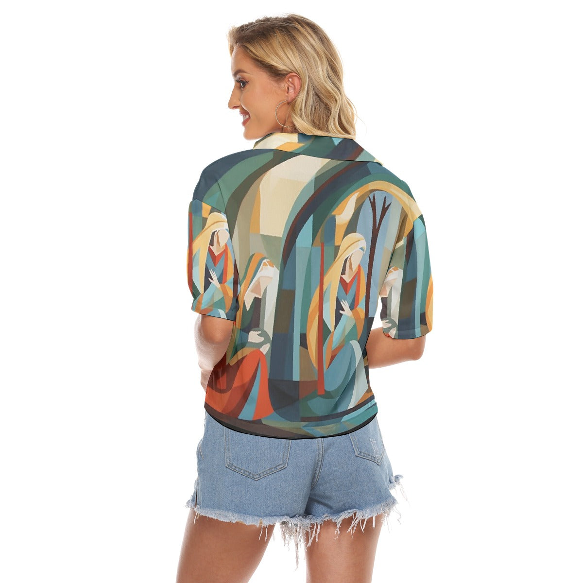 All-Over Print Women's V-neck Shirts