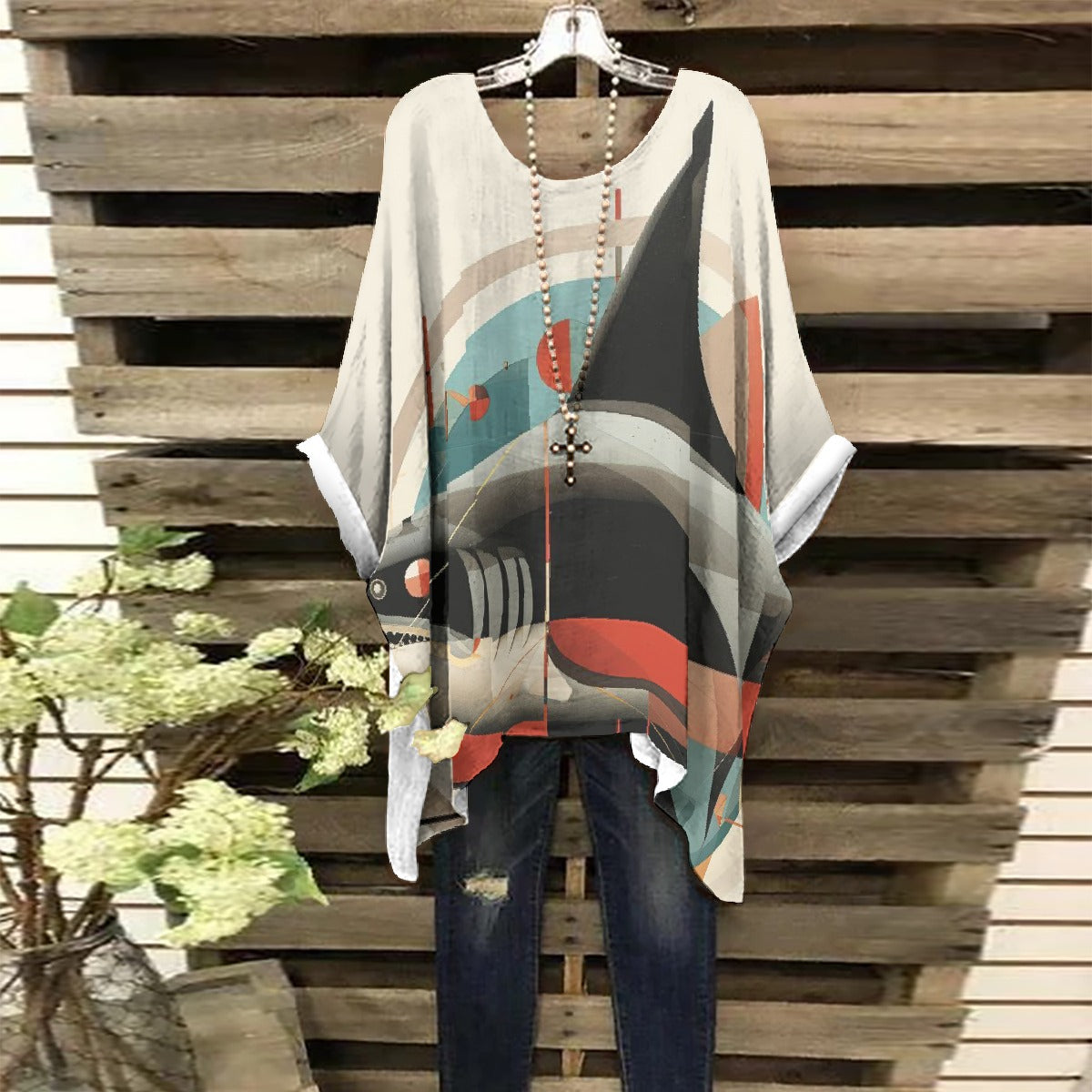 All-Over Print Women's Bat Sleeve Shirt