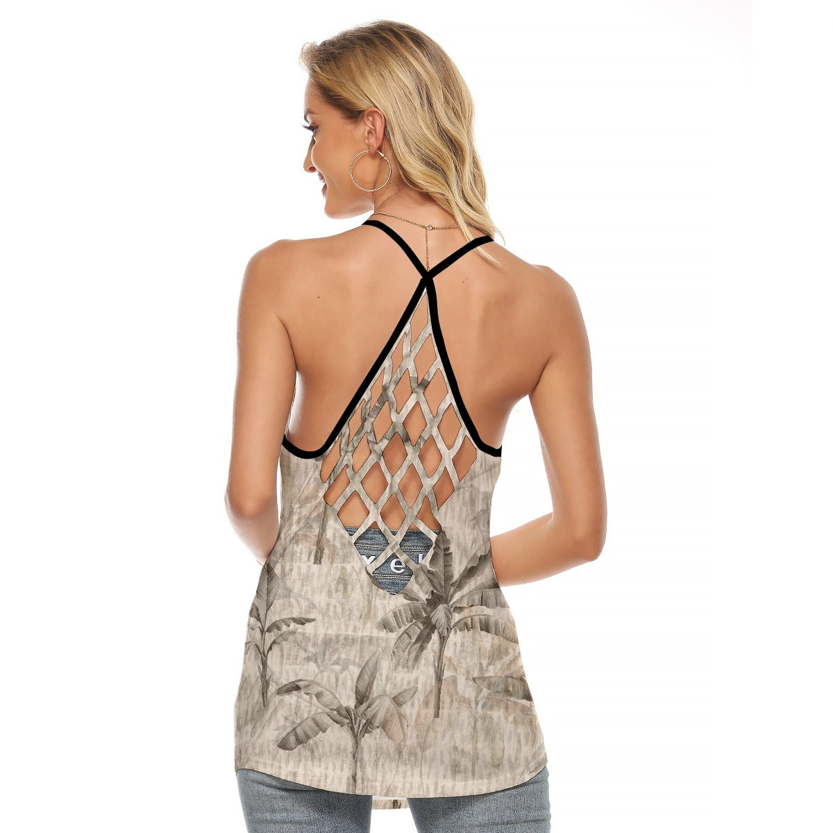 All-Over Print Women's Criss-Cross Open Back Tank Top