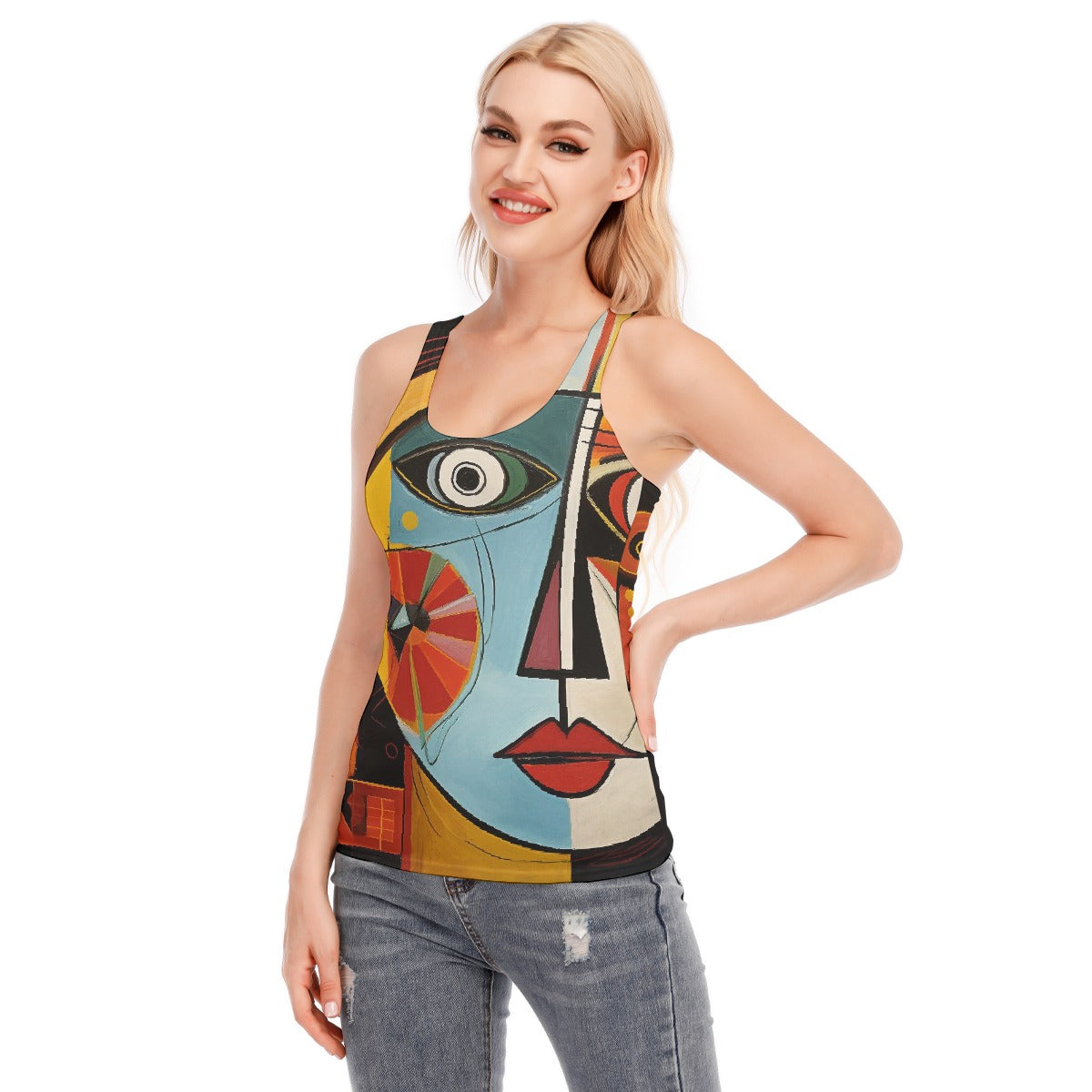 All-Over Print Women's Racer Vest | 190GSM Cotton