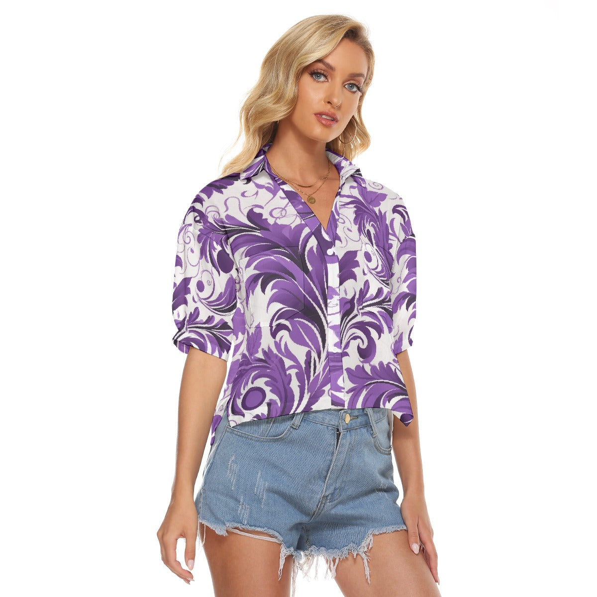 All-Over Print Women's V-neck Shirts