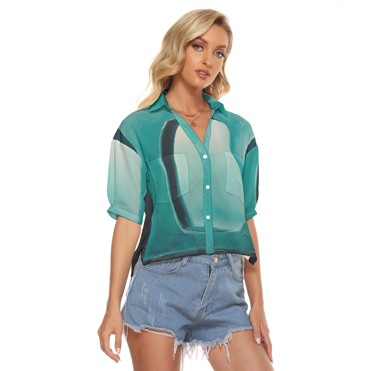 All-Over Print Women's V-neck Shirts