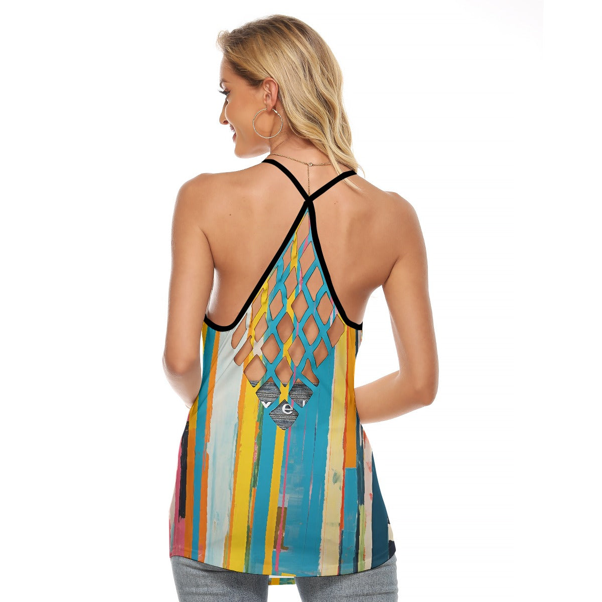 All-Over Print Women's Criss-Cross Open Back Tank Top