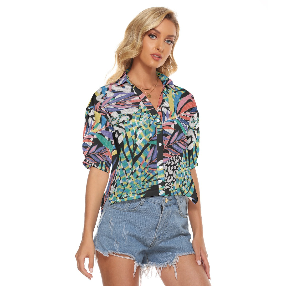 All-Over Print Women's V-neck Shirts