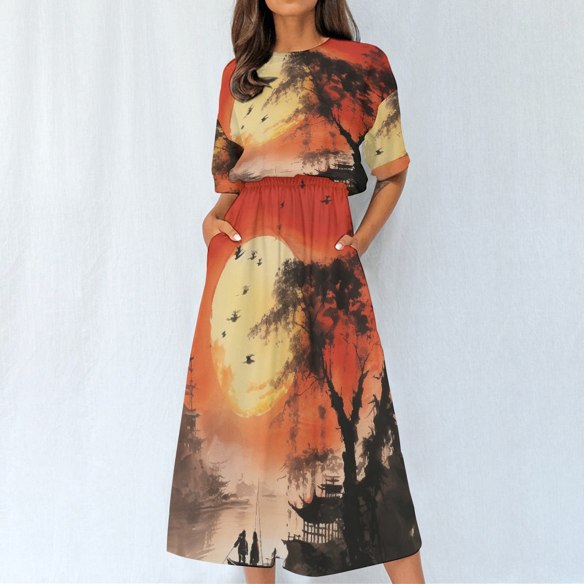 All-Over Print Women's Elastic Waist Dress