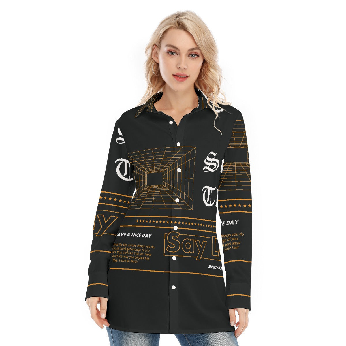 All-Over Print Women's Long Shirt