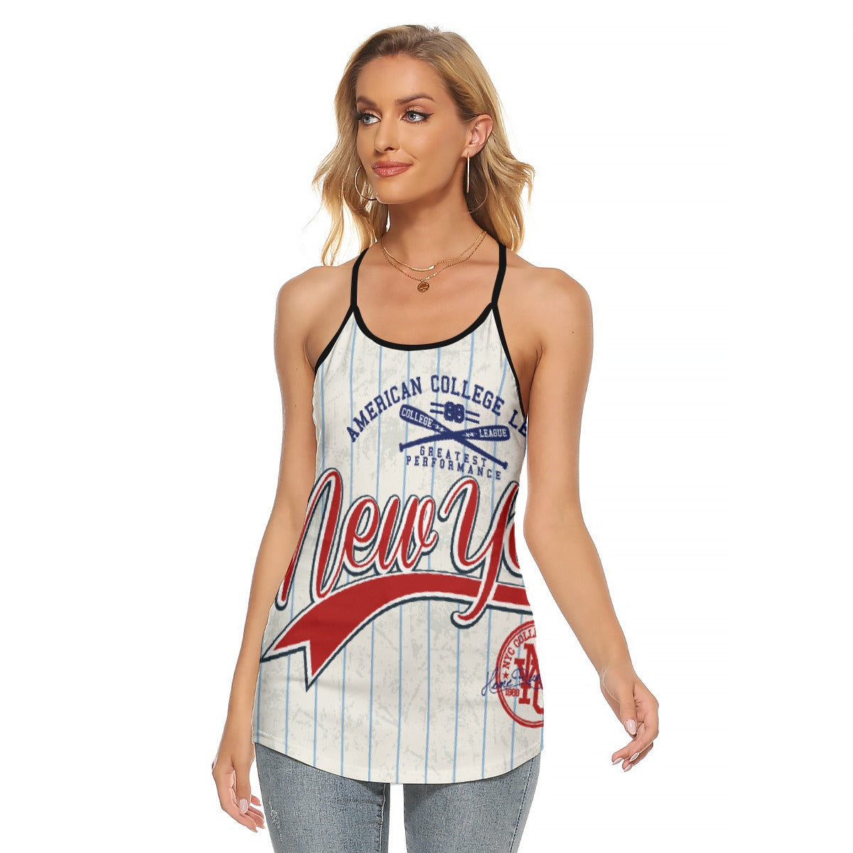 All-Over Print Women's Criss-Cross Open Back Tank Top
