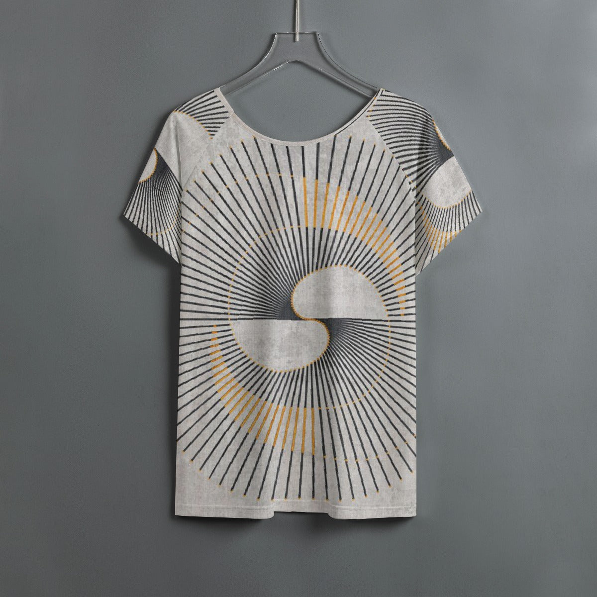 All-Over Print Women's Round Neck T-shirt With Raglan Sleeve