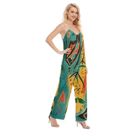 All-Over Print Women's Loose Cami Jumpsuit