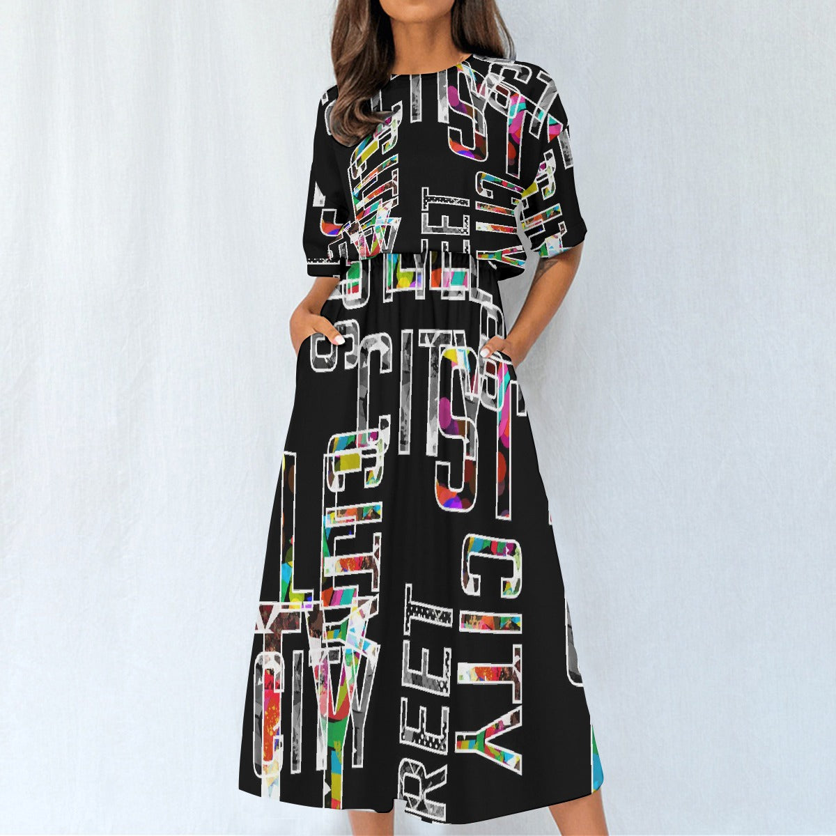 All-Over Print Women's Elastic Waist Dress