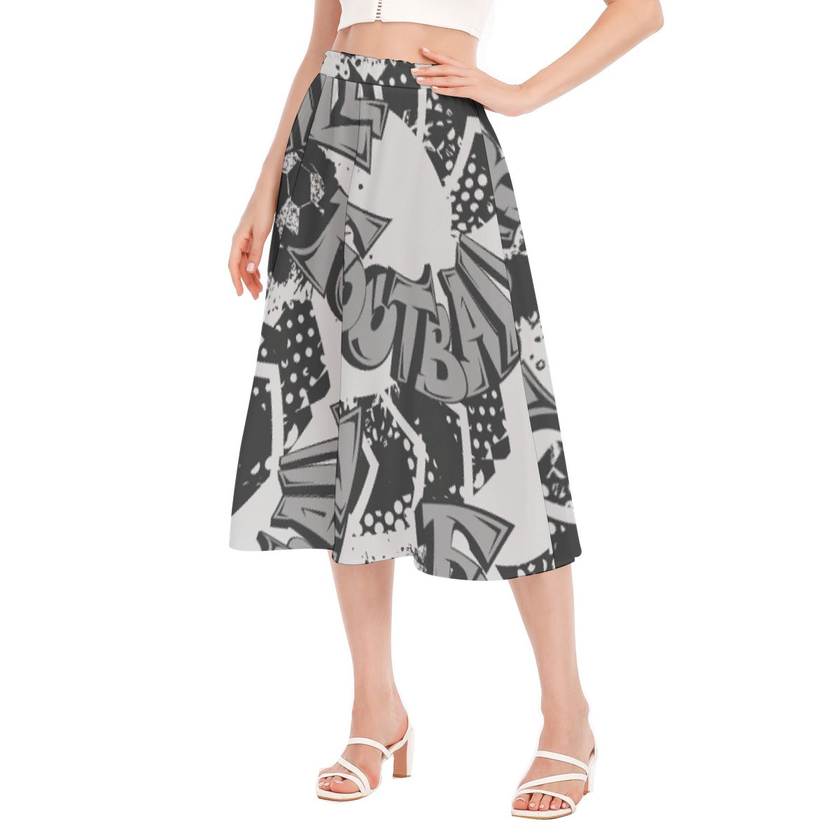 All-Over Print Women's Long Section Chiffon Skirt