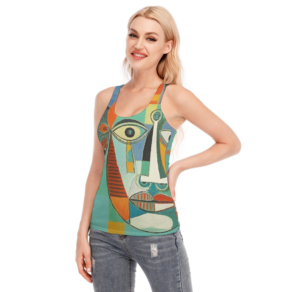All-Over Print Women's Racer Vest | 190GSM Cotton