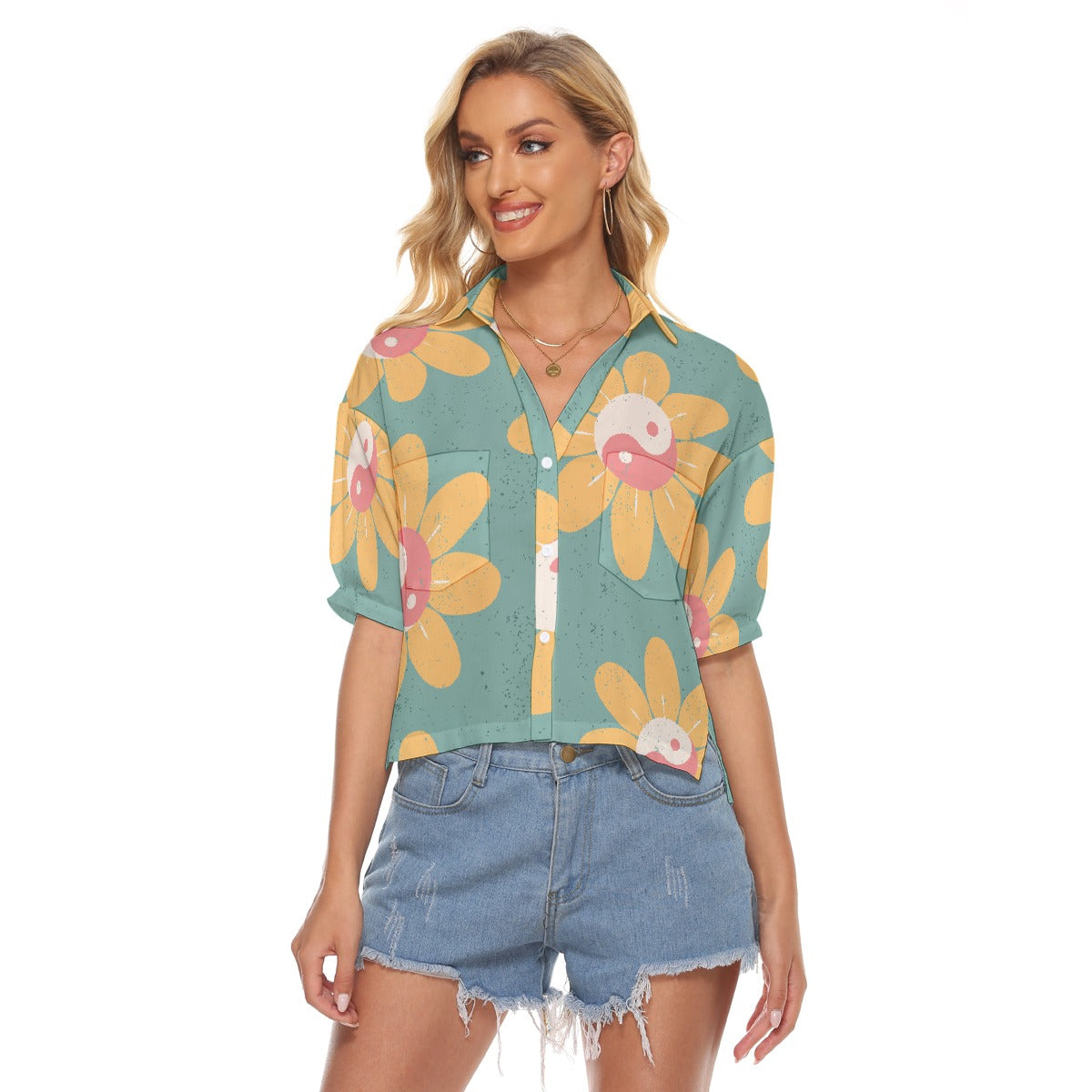 All-Over Print Women's V-neck Shirts