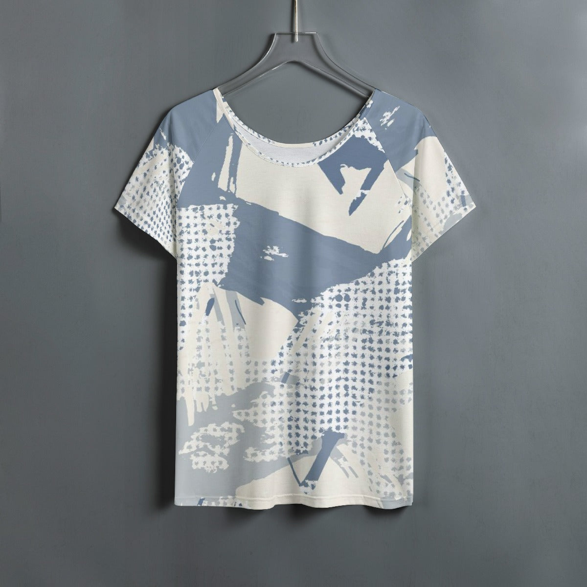 All-Over Print Women's Round Neck T-shirt With Raglan Sleeve
