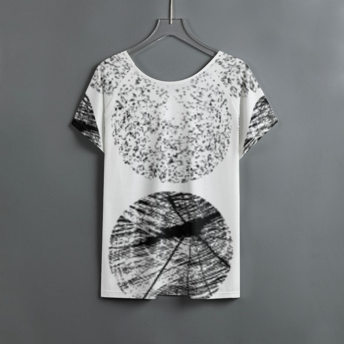 All-Over Print Women's Round Neck T-shirt With Raglan Sleeve