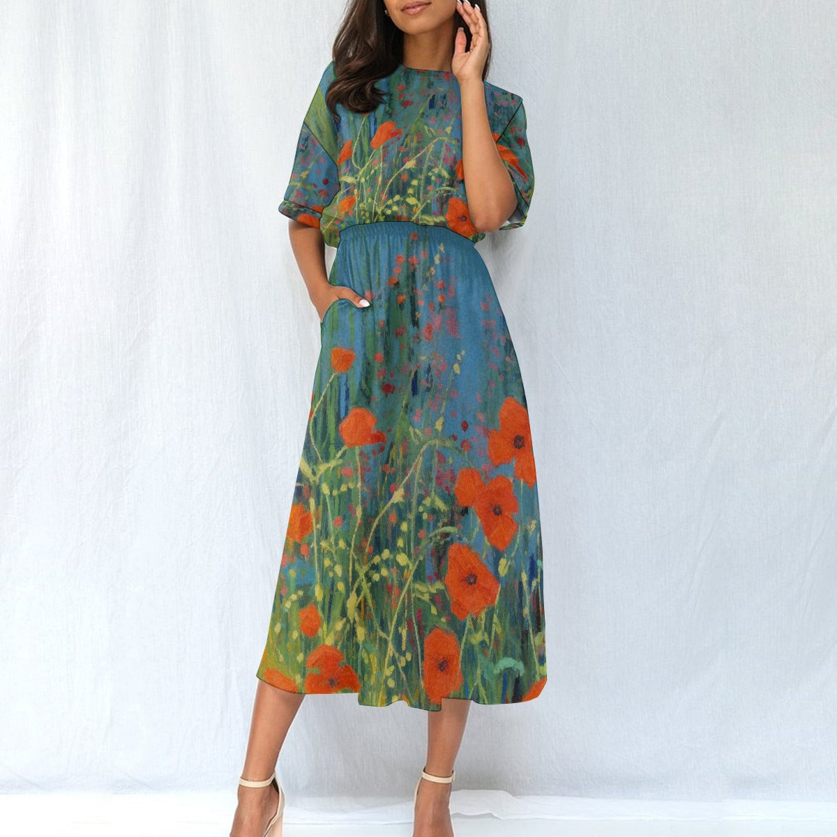 All-Over Print Women's Elastic Waist Dress