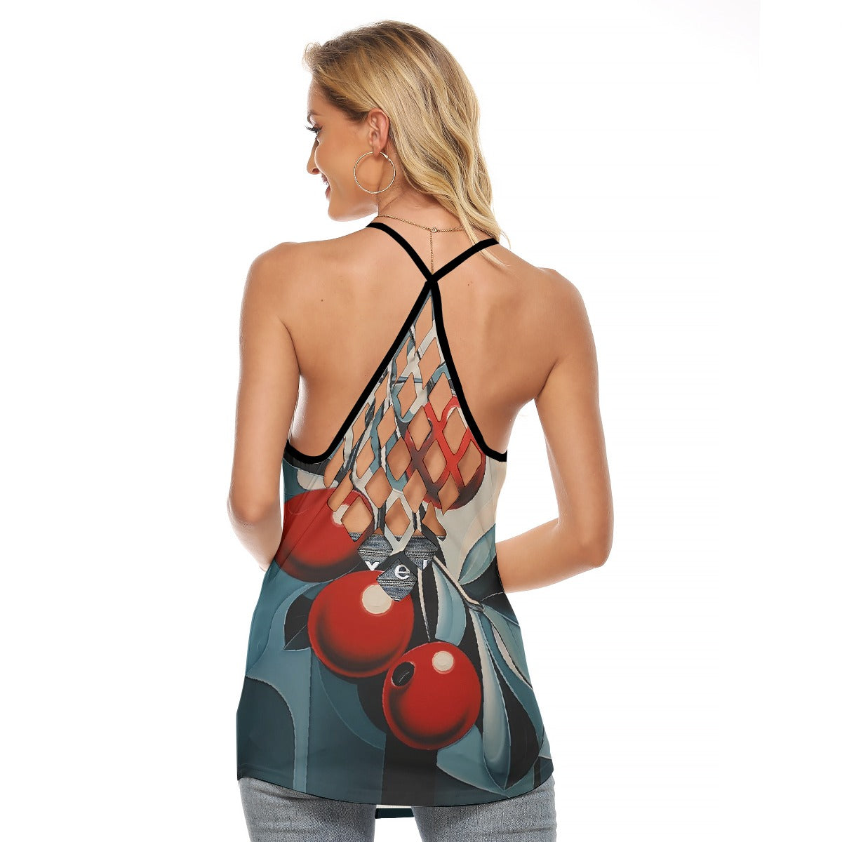 All-Over Print Women's Criss-Cross Open Back Tank Top