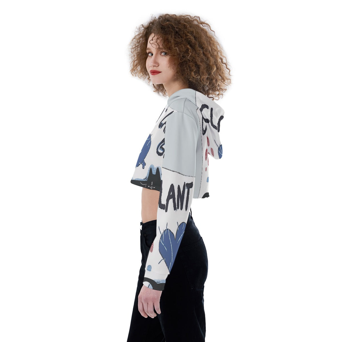 All-Over Print Women's Crop Top Hoodie