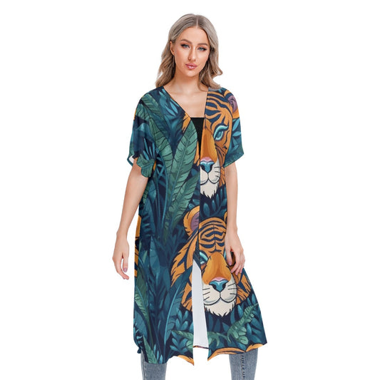 All-Over Print Women's Short Sleeve Cardigan