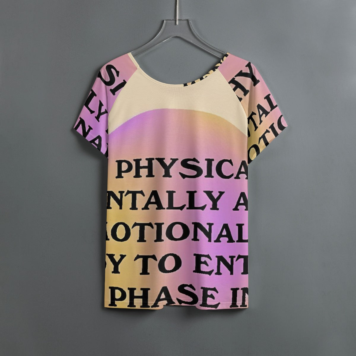 All-Over Print Women's Round Neck T-shirt With Raglan Sleeve