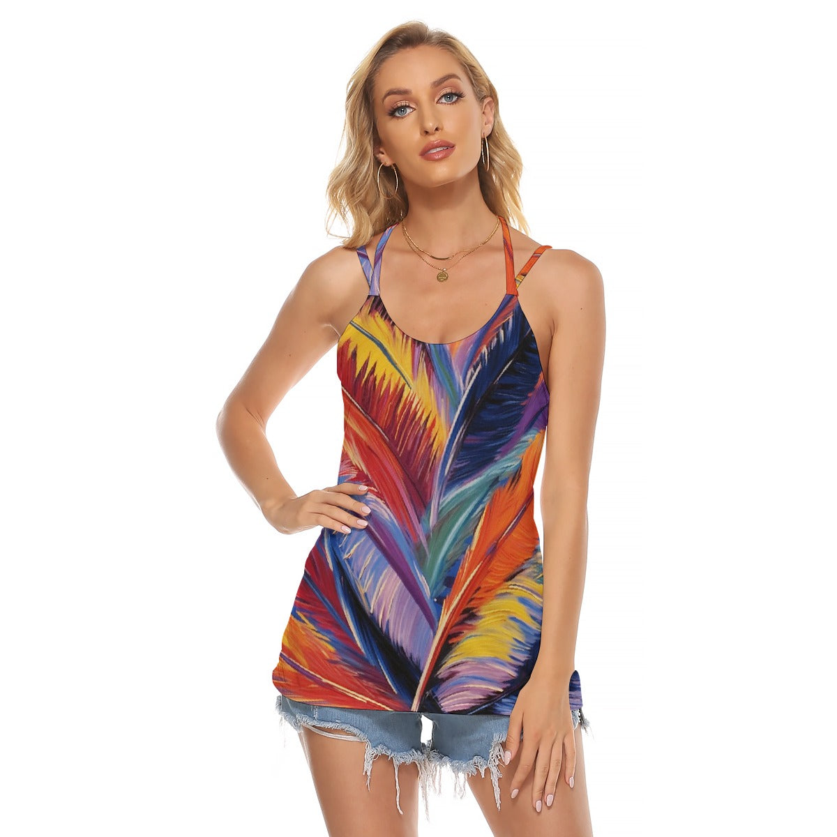 All-Over Print Women's Halter Top With Backless