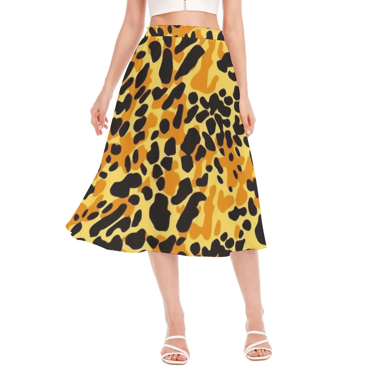 All-Over Print Women's Long Section Chiffon Skirt