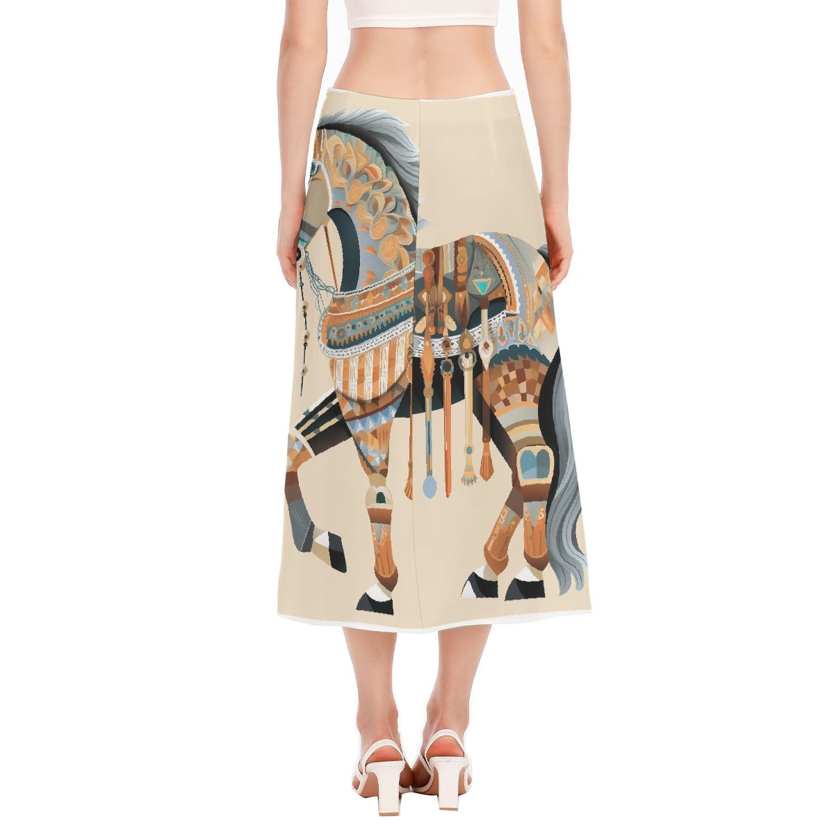 All-Over Print Women's High Slit Long Skirt