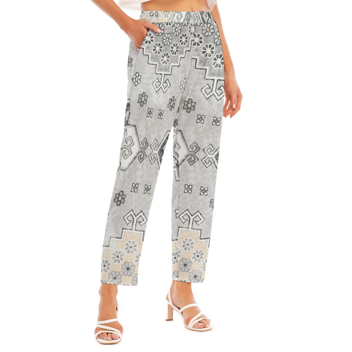 All-Over Print Women's Loose Straight-leg Pants
