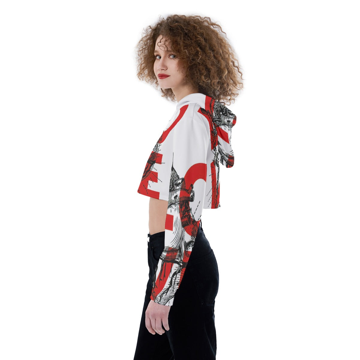 All-Over Print Women's Crop Top Hoodie