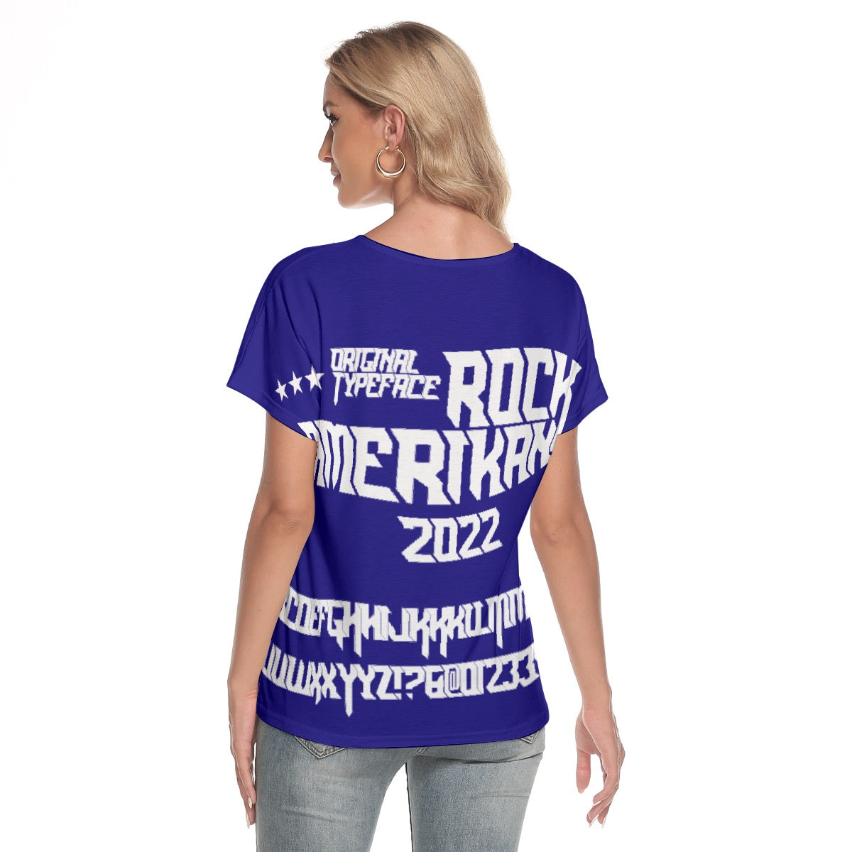 All-Over Print Women's Loose V-neck Short Sleeve T-shirt