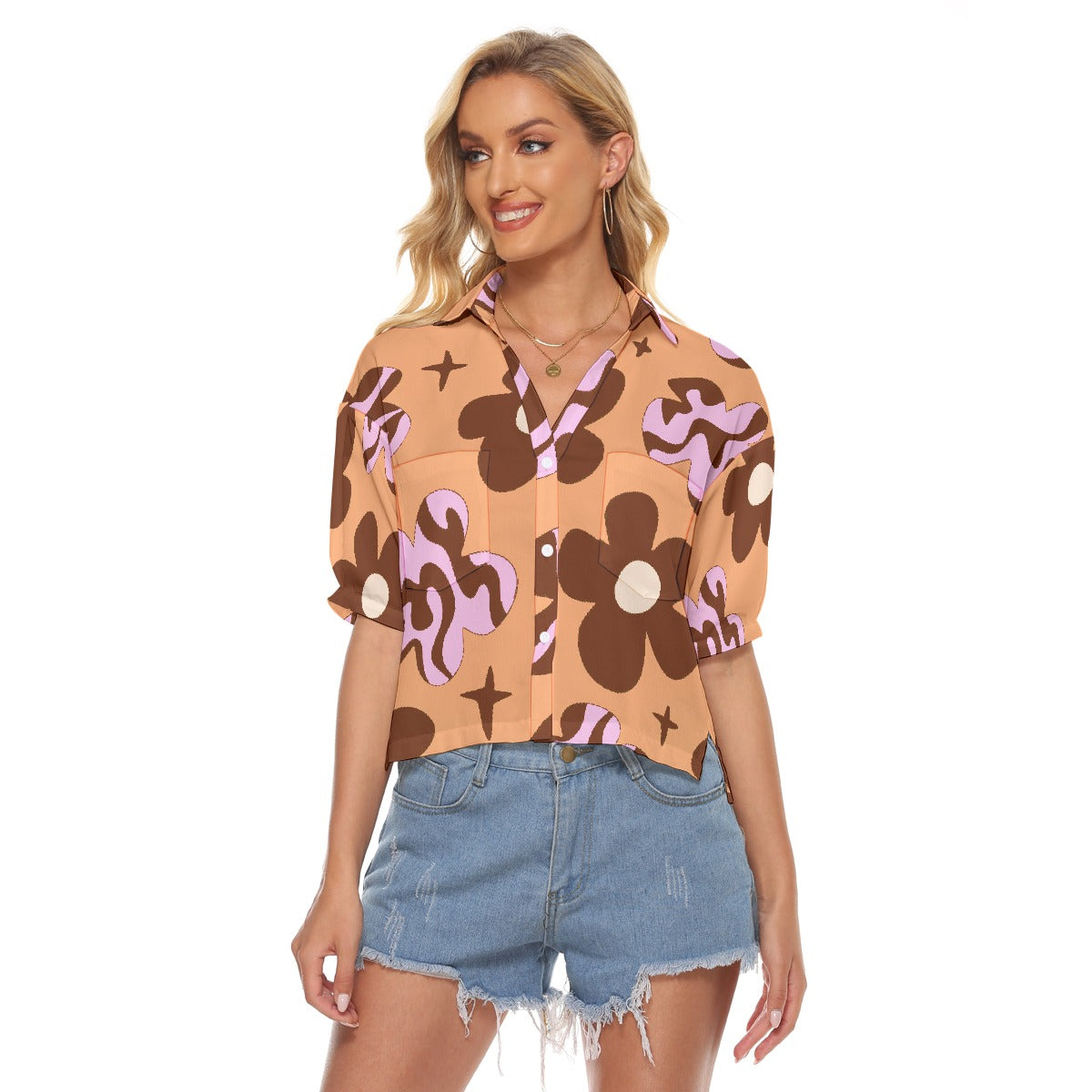 All-Over Print Women's V-neck Shirts