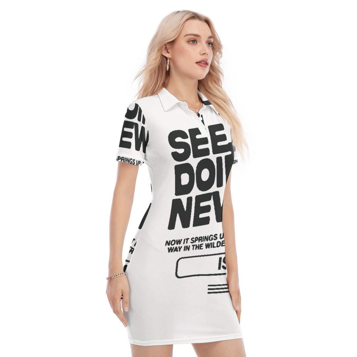 All-Over Print Women's Polo Collar Dress