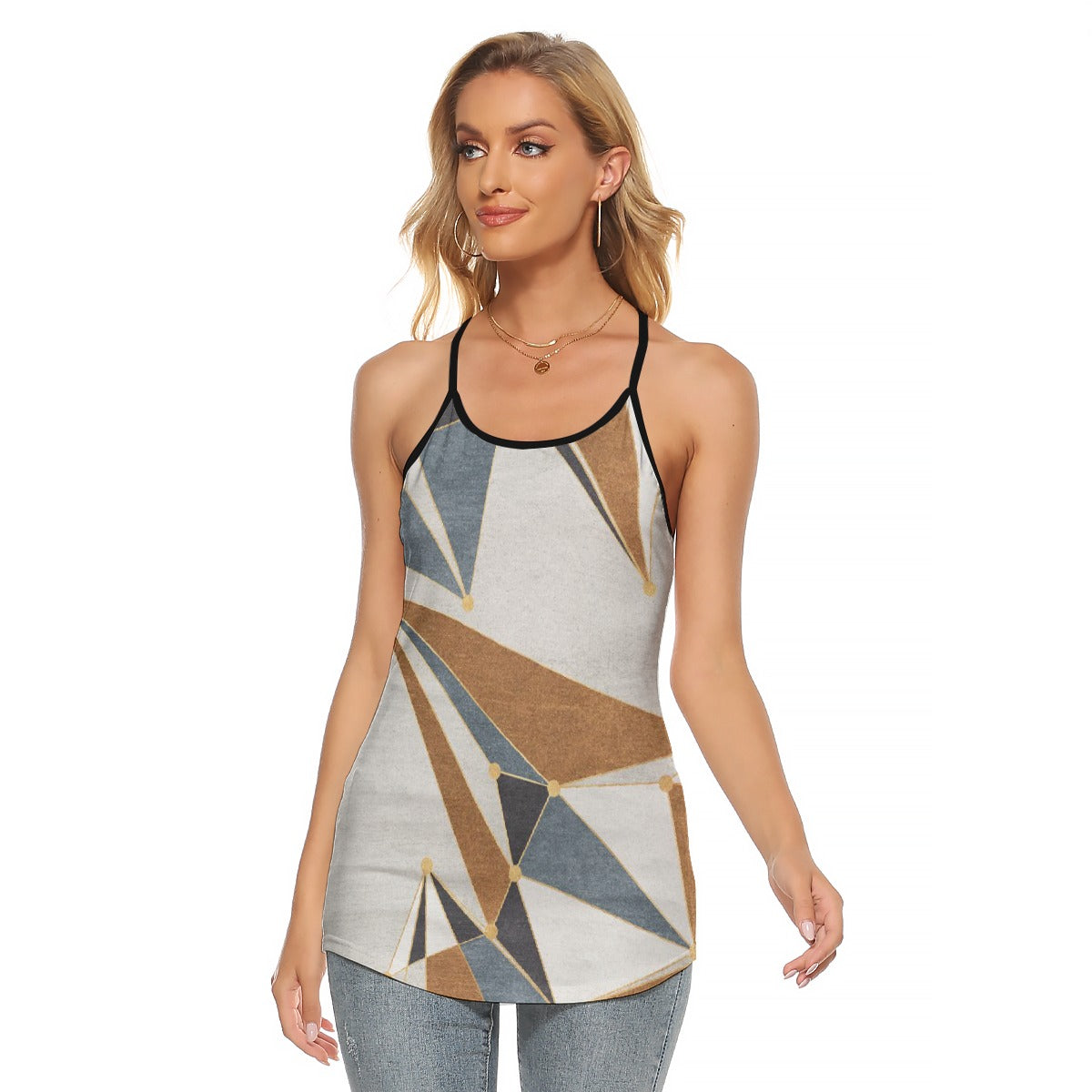 All-Over Print Women's Criss-Cross Open Back Tank Top