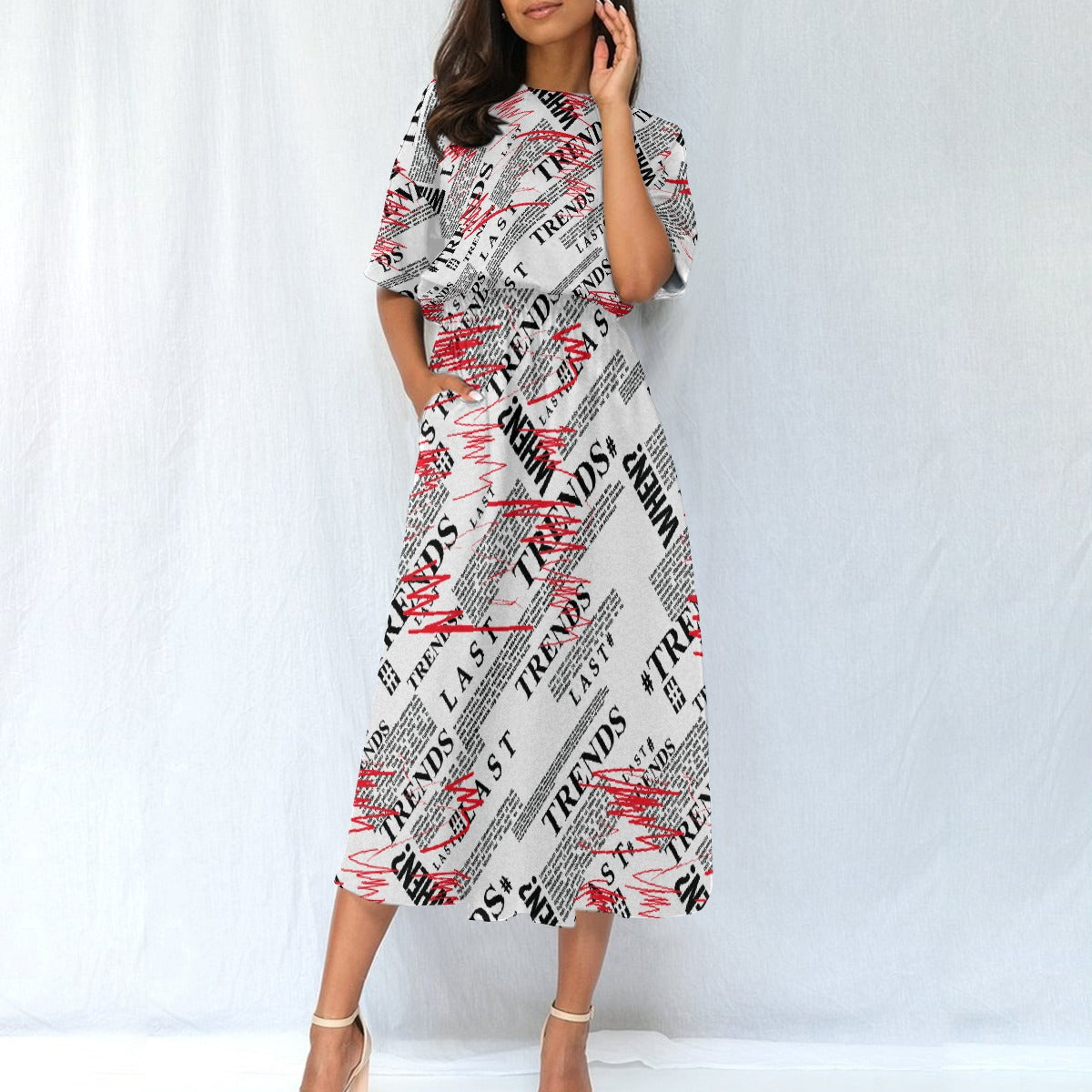 All-Over Print Women's Elastic Waist Dress
