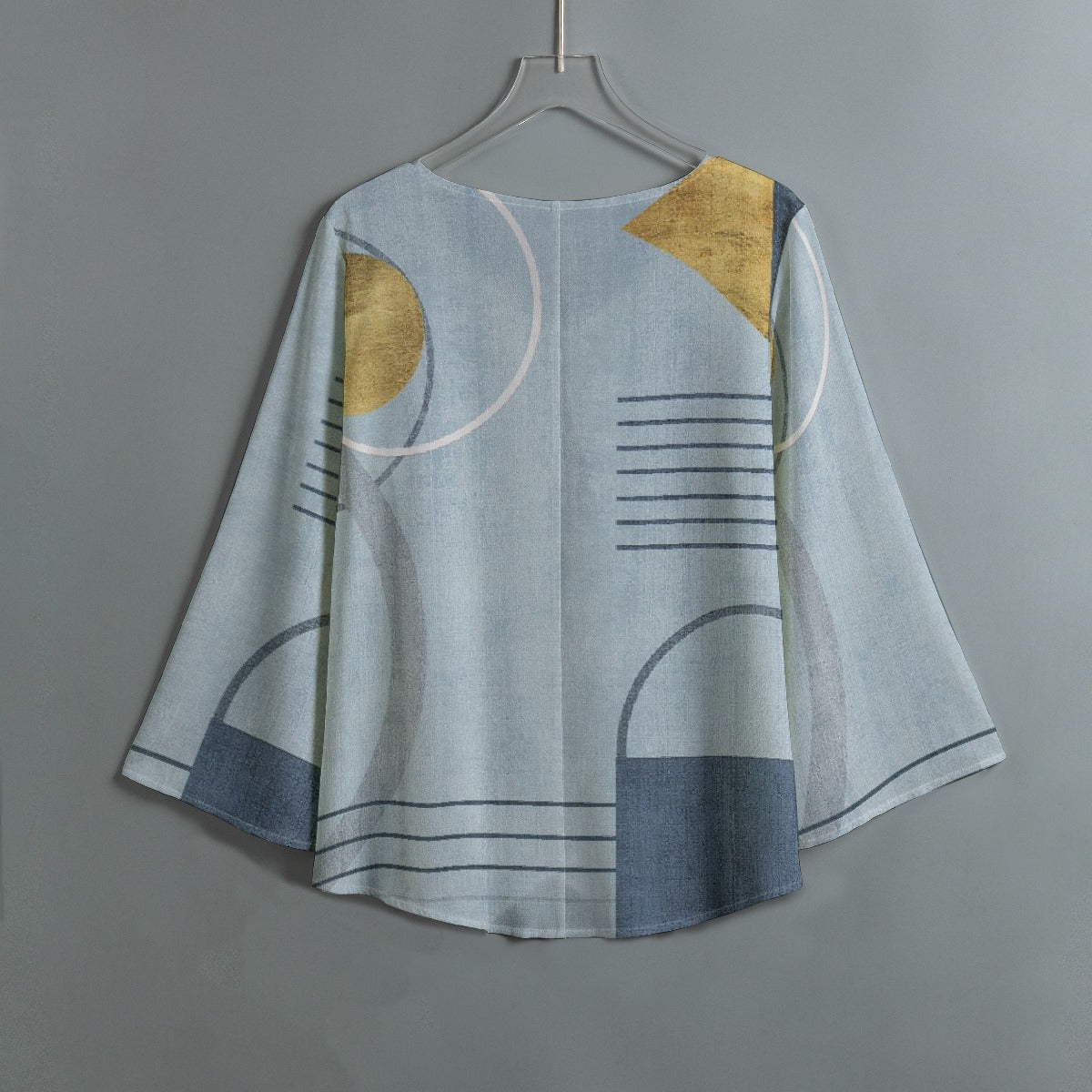 All-Over Print Women's V-neck T-shirt With Irregular Hem