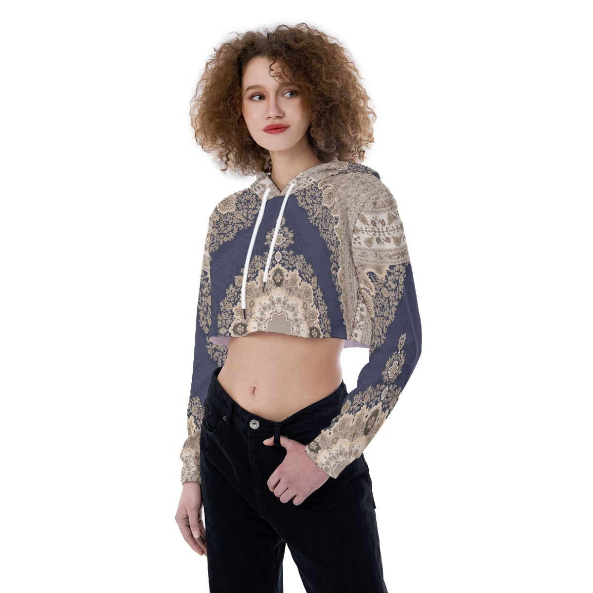All-Over Print Women's Crop Top Hoodie