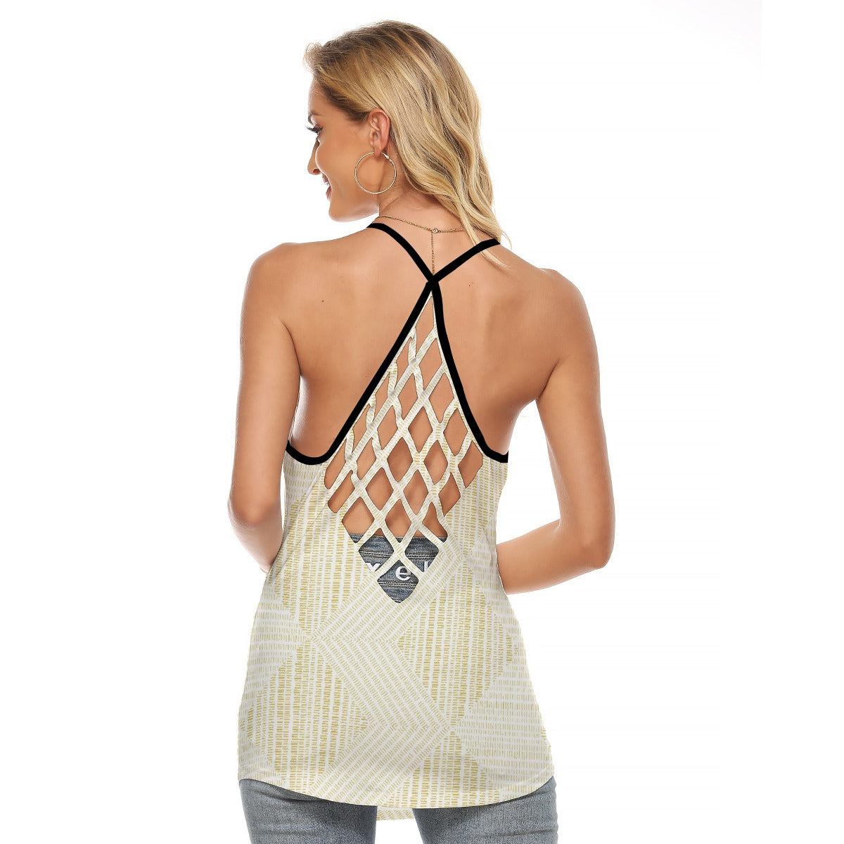 All-Over Print Women's Criss-Cross Open Back Tank Top
