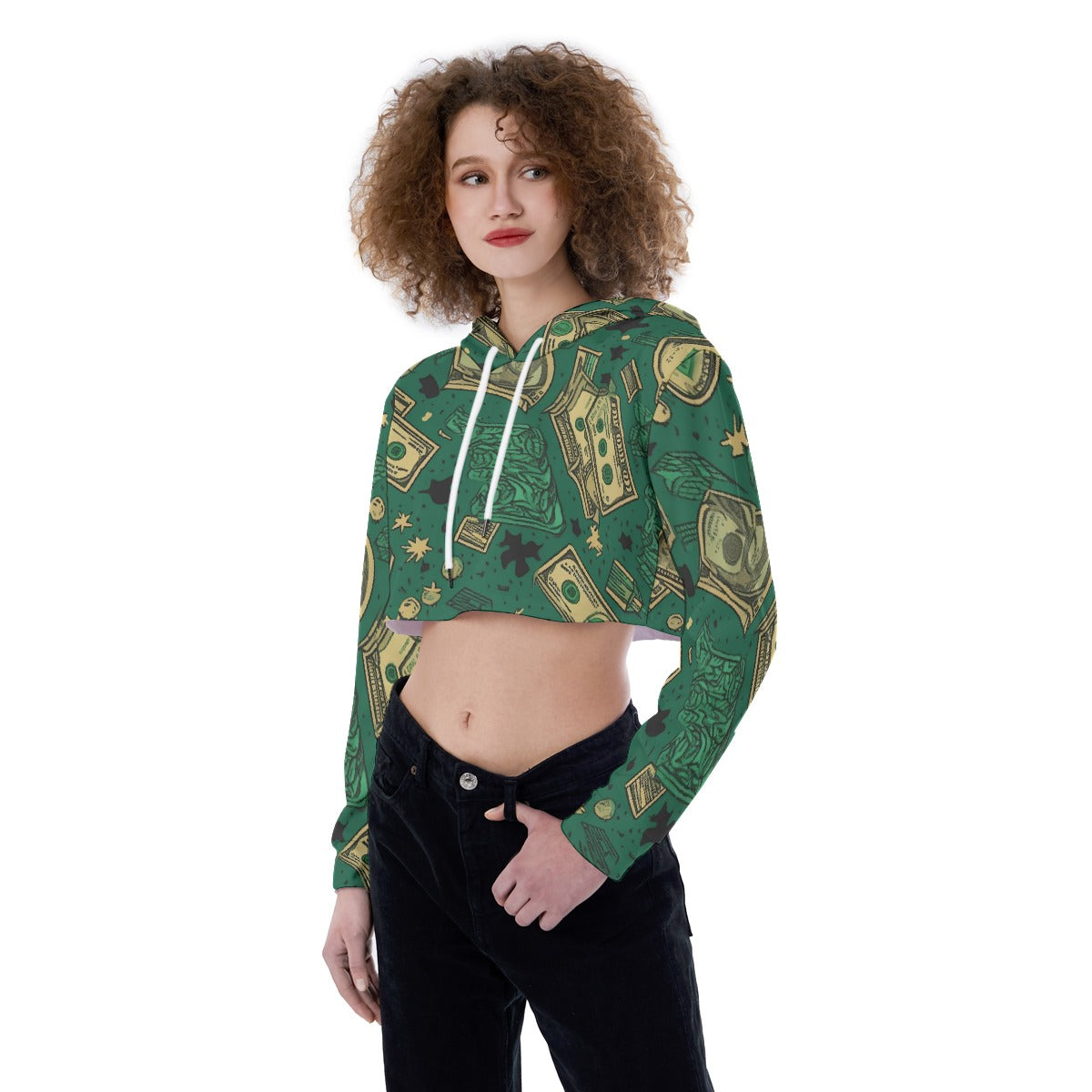All-Over Print Women's Crop Top Hoodie