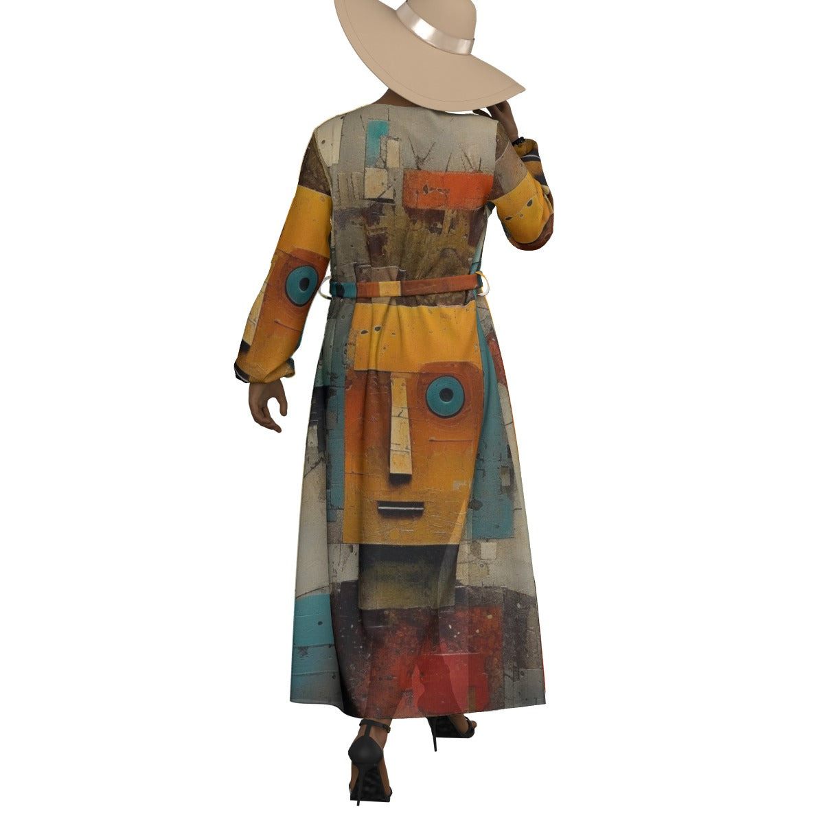 All-Over Print Women's Lace-up Chiffon Robe