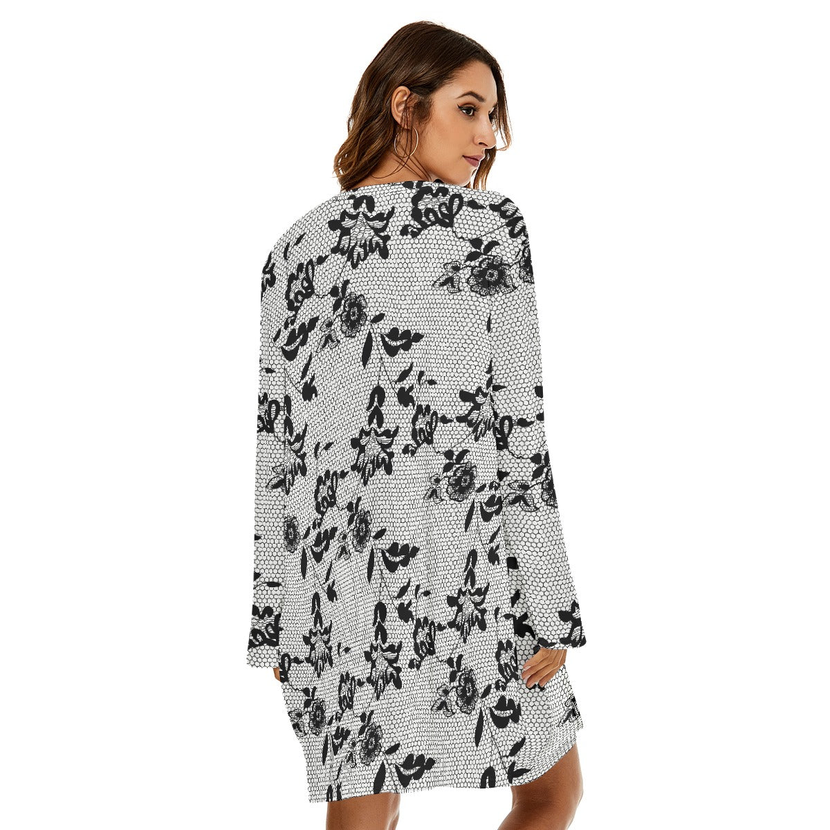 All-Over Print  Women's Loose Crew Neck Dress