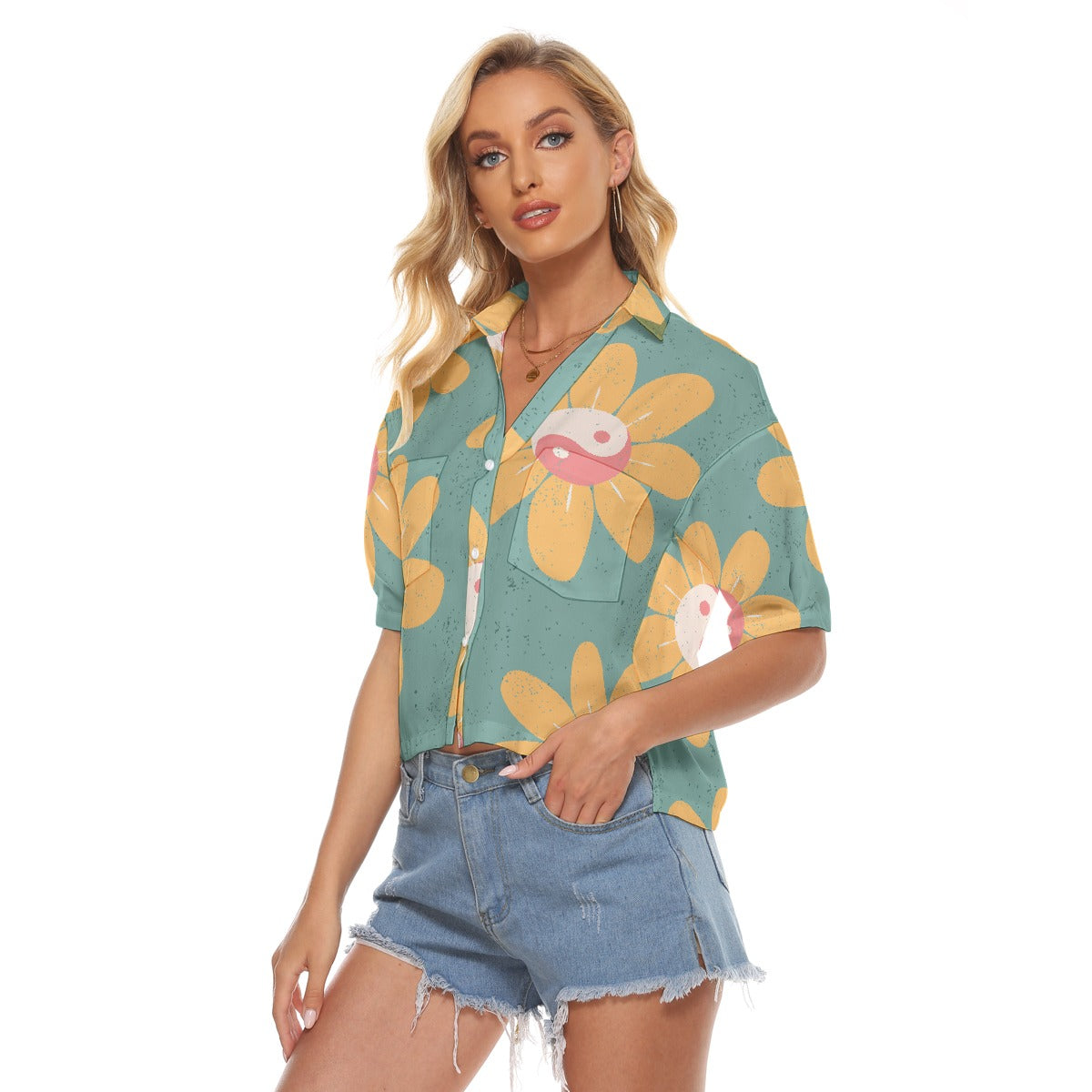 All-Over Print Women's V-neck Shirts