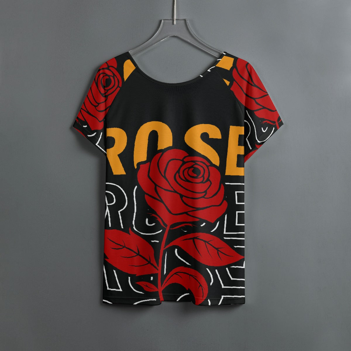 All-Over Print Women's Round Neck T-shirt With Raglan Sleeve