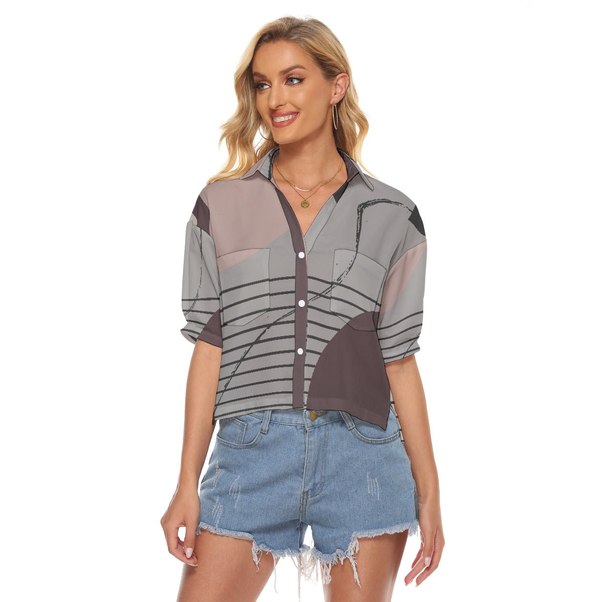 All-Over Print Women's V-neck Shirts