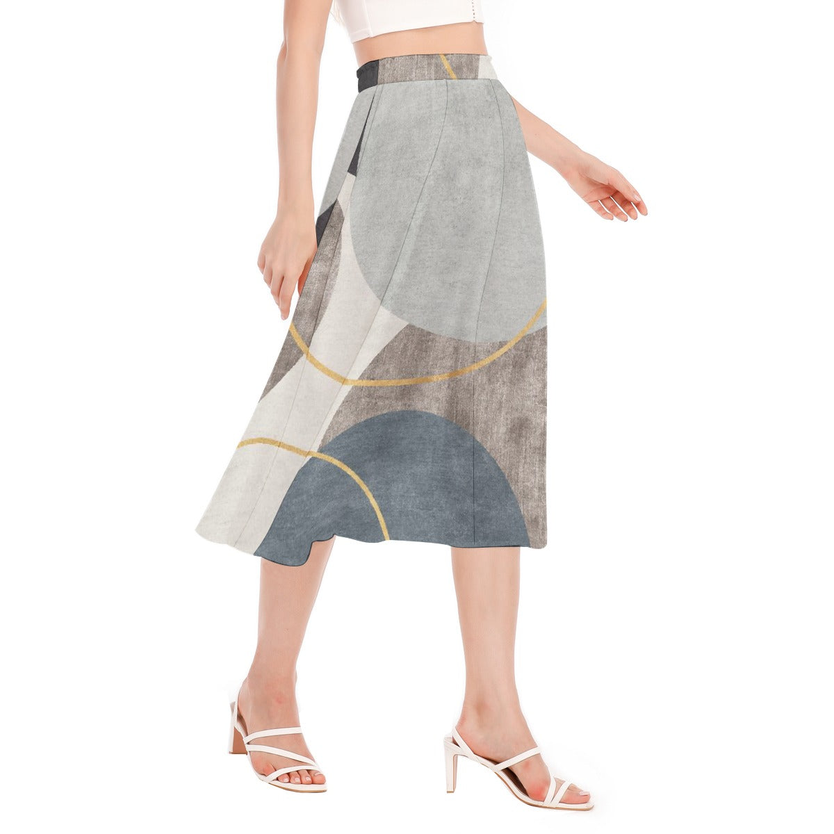 All-Over Print Women's Long Section Chiffon Skirt