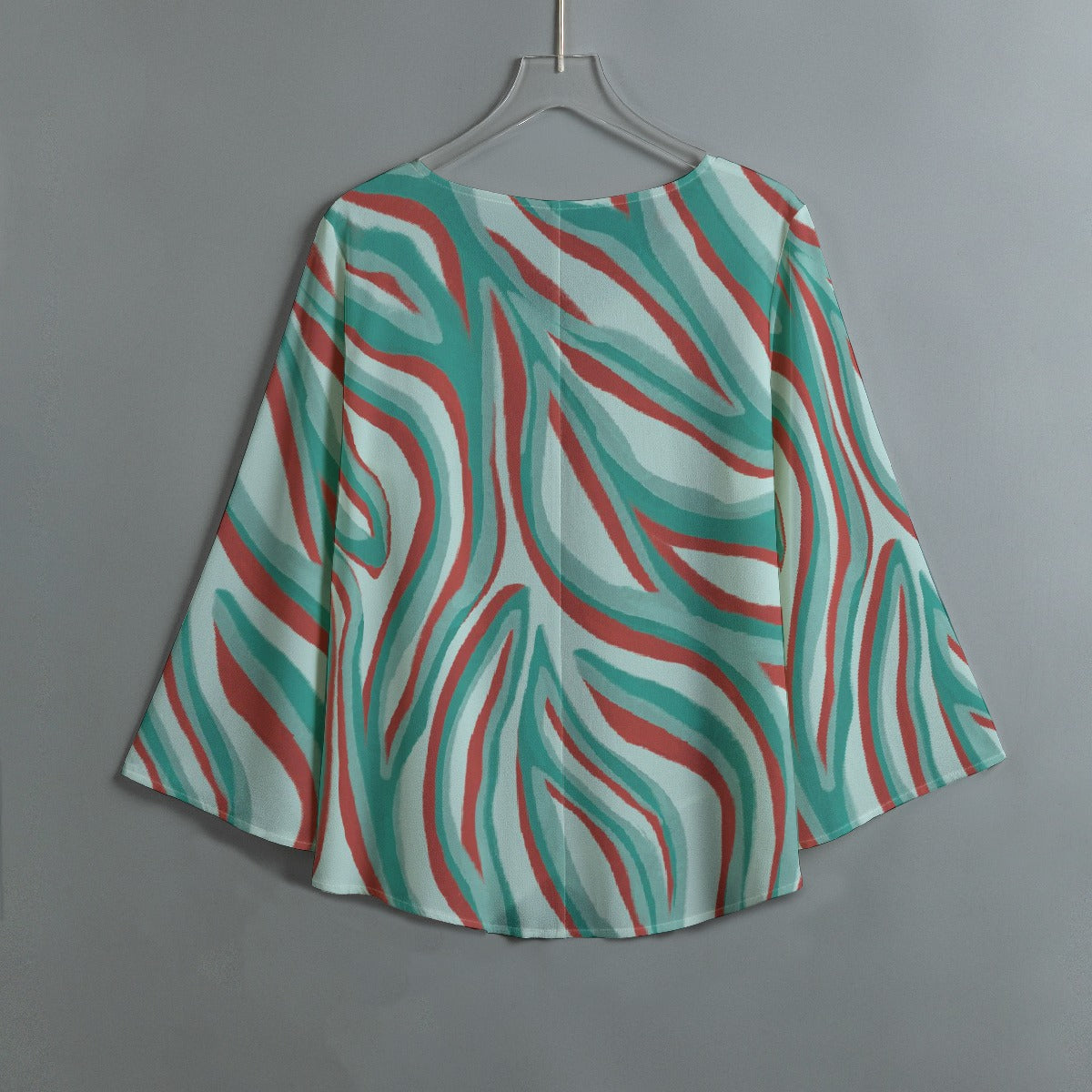 All-Over Print Women's V-neck T-shirt With Irregular Hem