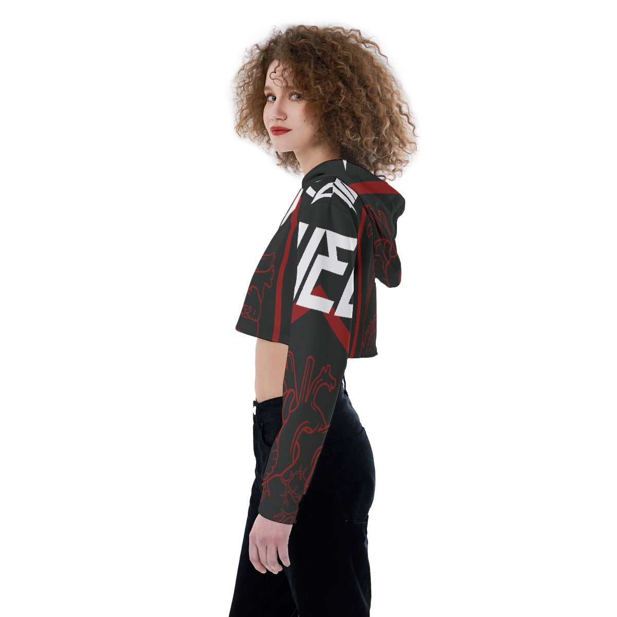All-Over Print Women's Crop Top Hoodie