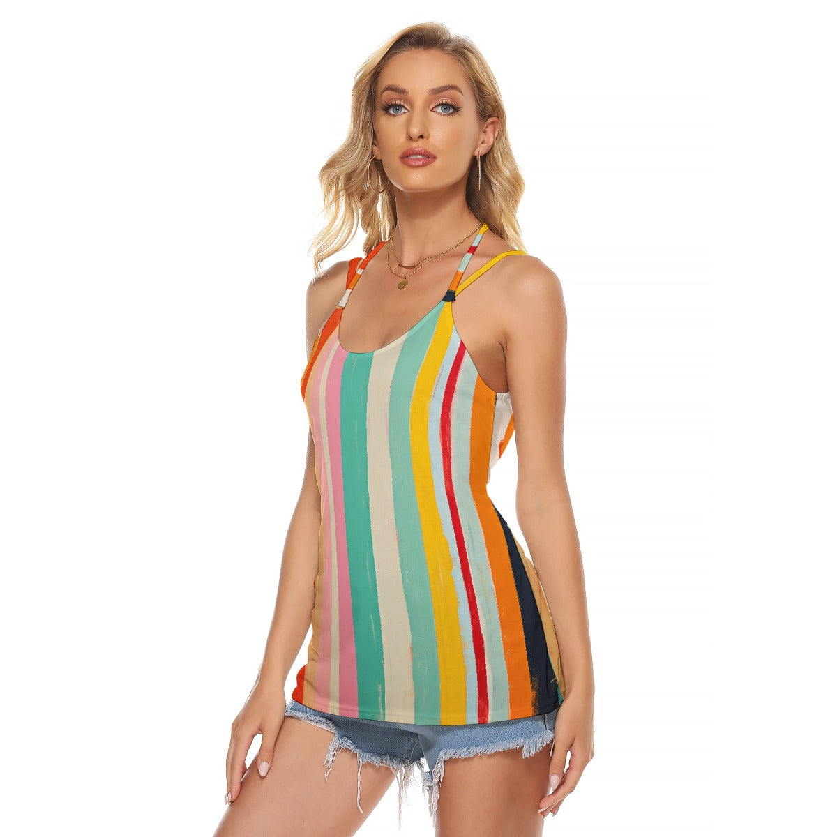 All-Over Print Women's Halter Top With Backless