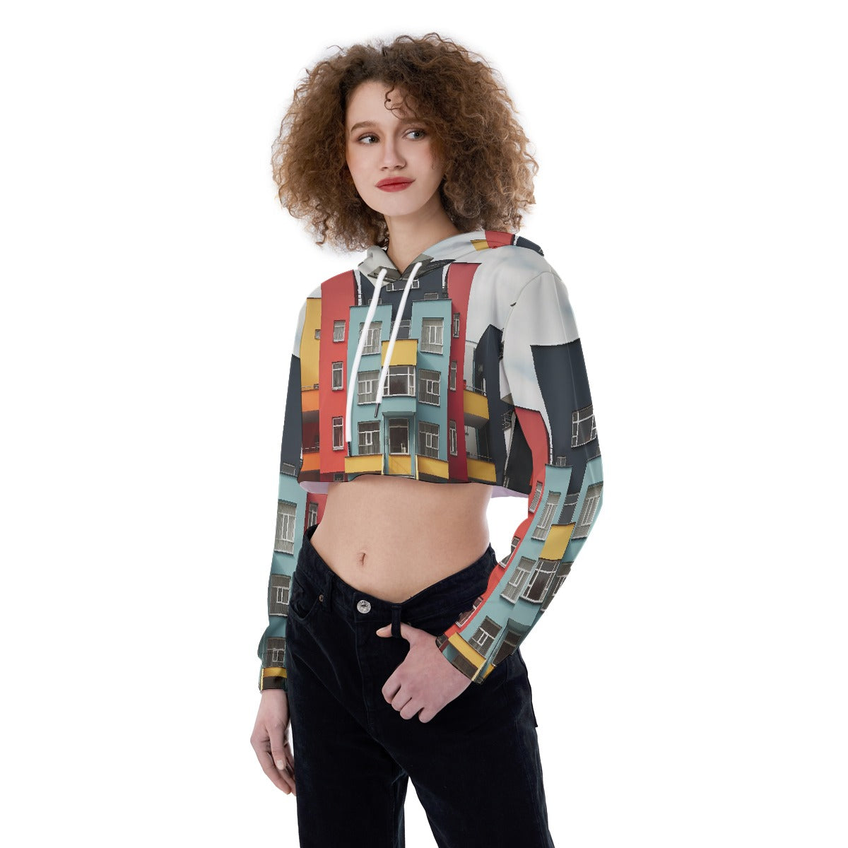 All-Over Print Women's Crop Top Hoodie